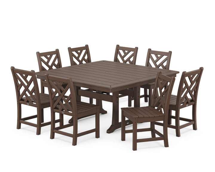 POLYWOOD® Chippendale 9-Piece Nautical Trestle Dining Set