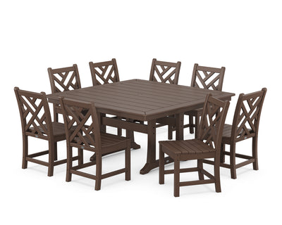 Chippendale 9-Piece Nautical Trestle Dining Set