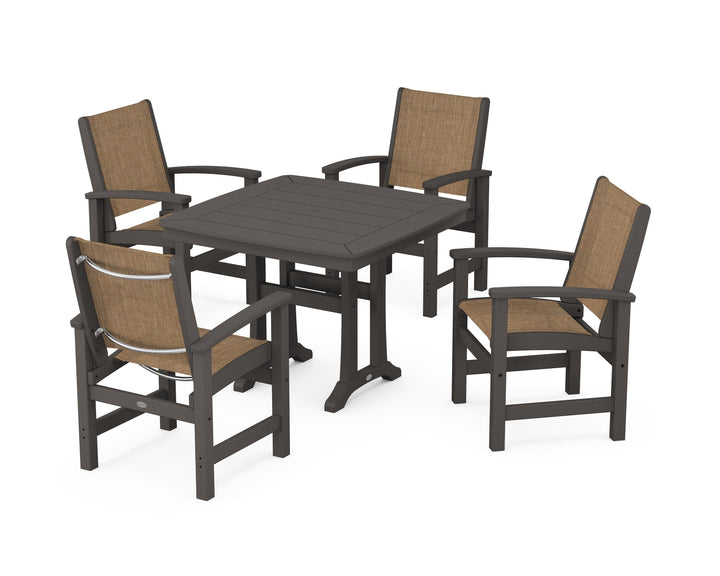 POLYWOOD® Coastal 5-Piece Dining Set with Trestle Legs