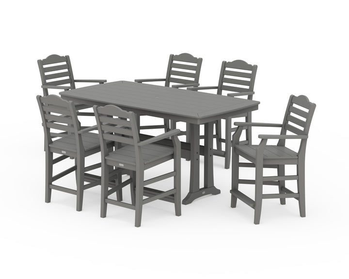 Draper James™ by  POLYWOOD® Savannah Arm Chair 7-Piece Counter Set with Trestle Legs