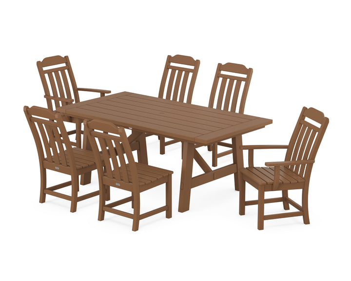 Country Living Cottage 7-Piece Rustic Farmhouse Dining Set