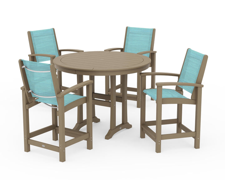 POLYWOOD® Coastal 5-Piece Counter Set