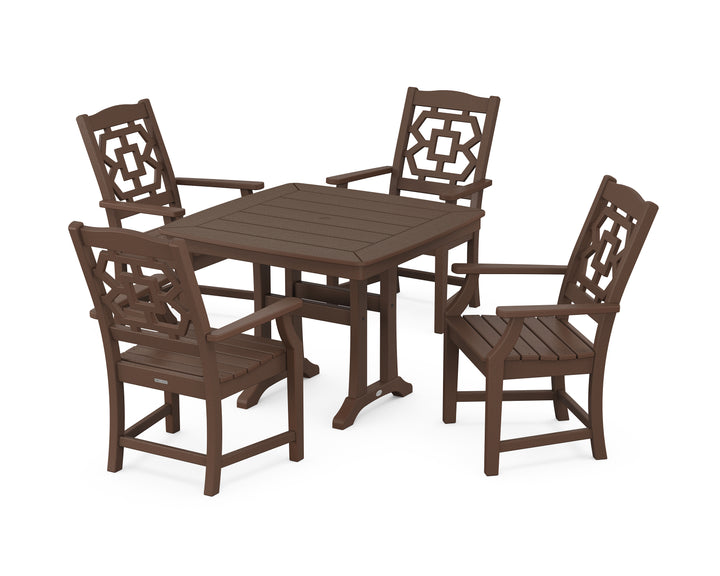 Martha Stewart by POLYWOOD® Chinoiserie 5-Piece Dining Set with Trestle Legs