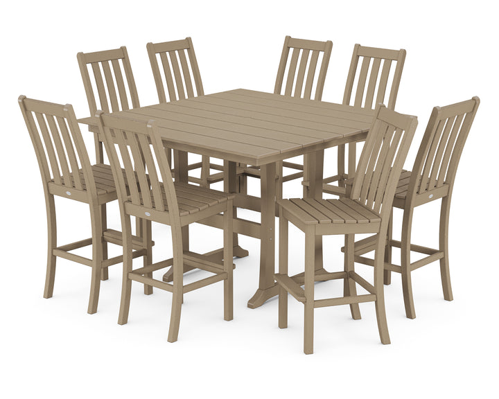 POLYWOOD® Vineyard 9-Piece Farmhouse Trestle Bar Set