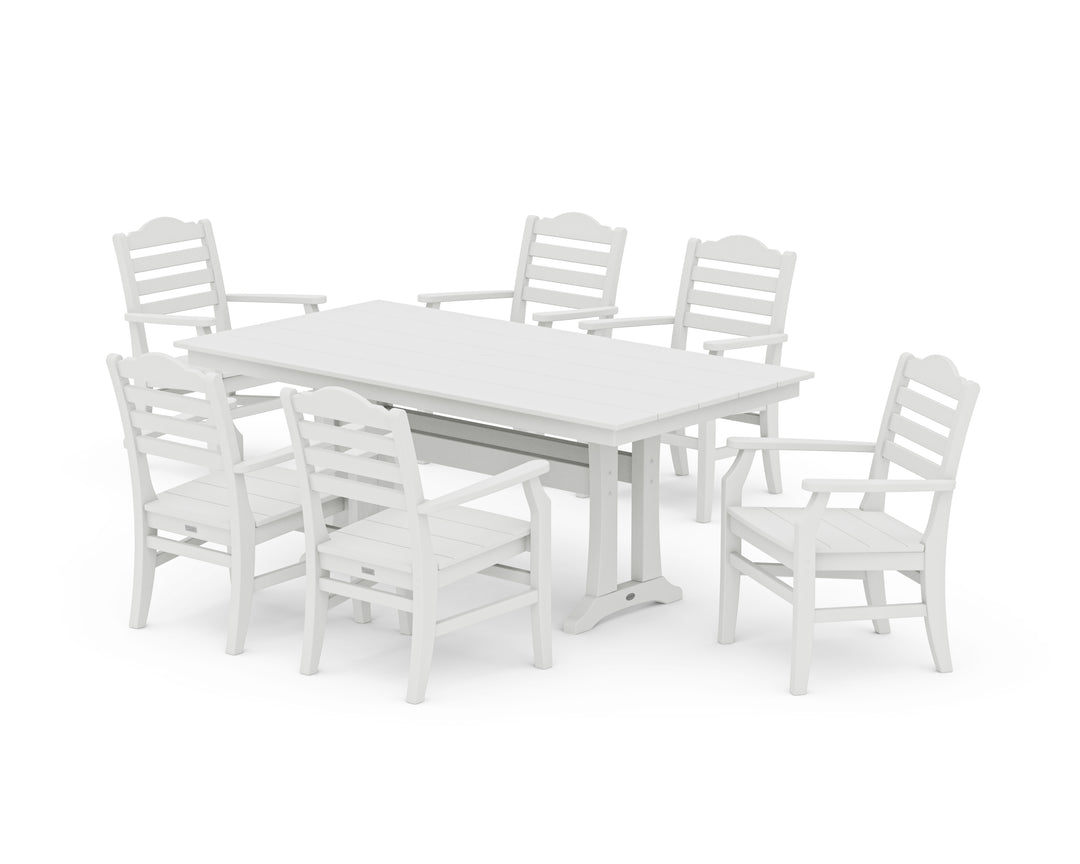 POLYWOOD® Savannah Arm Chair 7-Piece Farmhouse Dining Set with Trestle Legs
