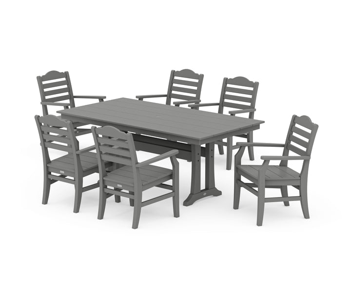 POLYWOOD® Savannah Arm Chair 7-Piece Farmhouse Dining Set with Trestle Legs
