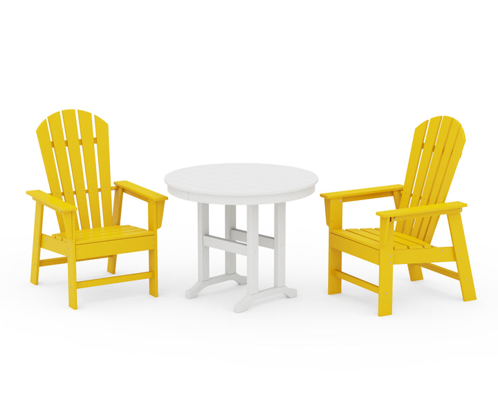 POLYWOOD® South Beach 3-Piece Round Farmhouse Dining Set