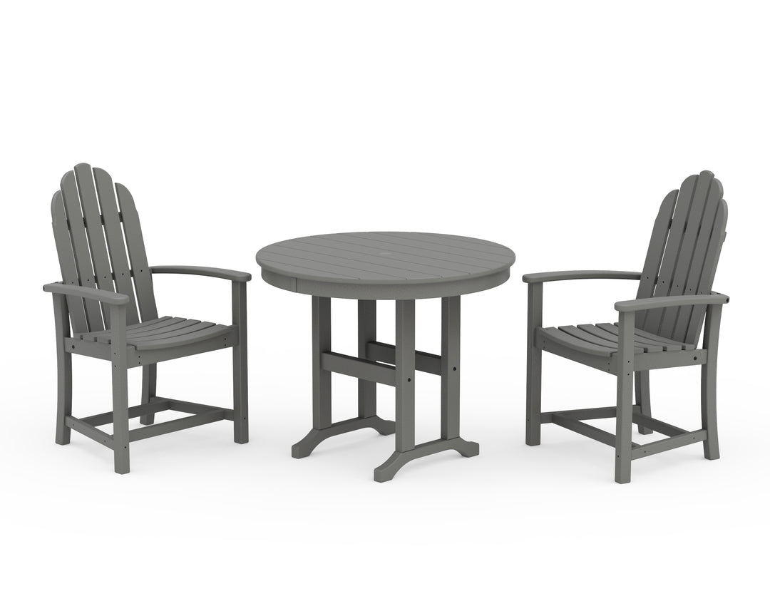 POLYWOOD® Classic Adirondack 3-Piece Round Dining Set
