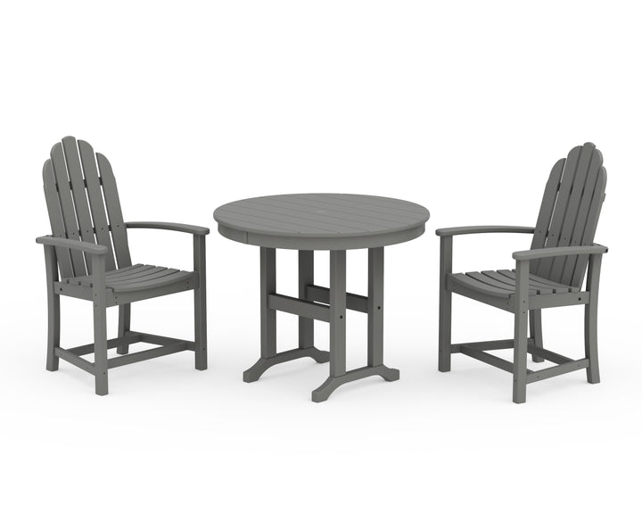 POLYWOOD® Classic Adirondack 3-Piece Round Dining Set