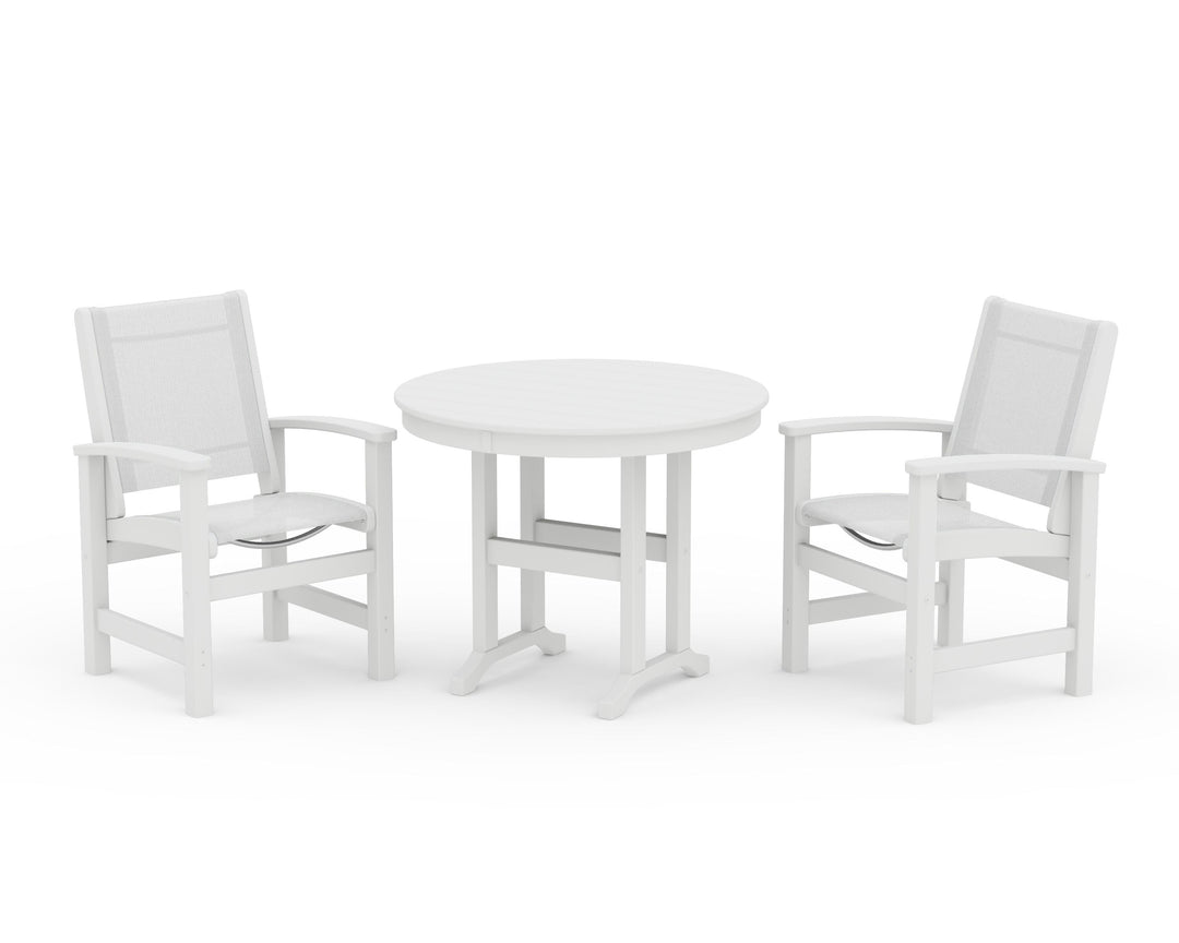 POLYWOOD® Coastal 3-Piece Round Dining Set