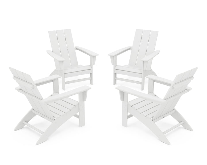 POLYWOOD® 4-Piece Modern Adirondack Chair Conversation Set