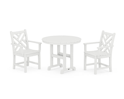 Chippendale 3-Piece Round Dining Set