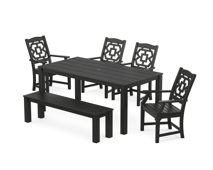Martha Stewart by POLYWOOD® Chinoiserie 6-Piece Parsons Dining Set with Bench