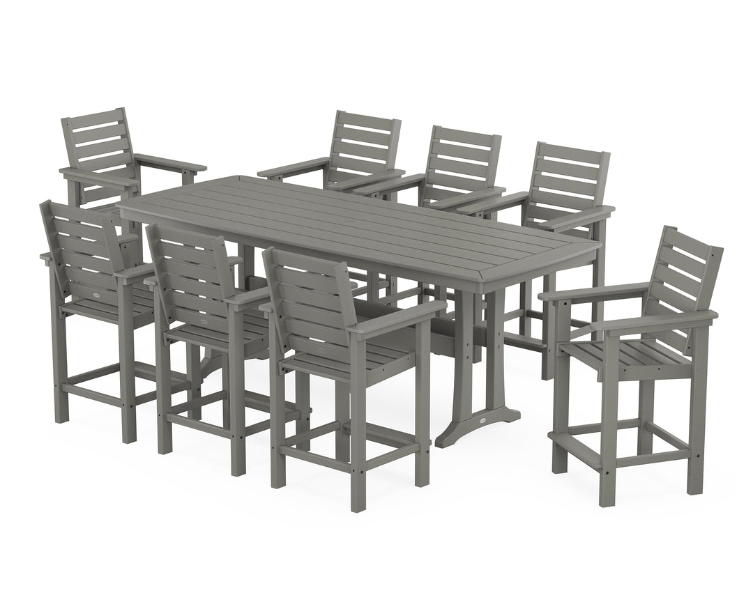 POLYWOOD® Captain 9-Piece Counter Set with Trestle Legs