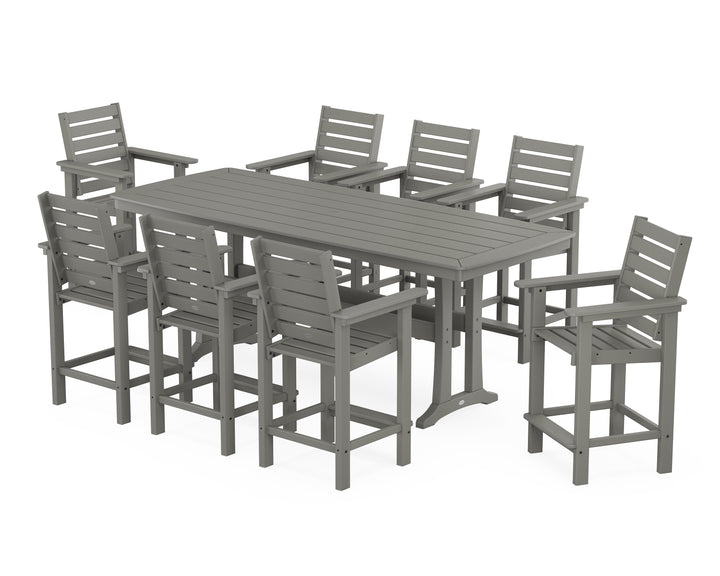 POLYWOOD® Captain 9-Piece Counter Set with Trestle Legs