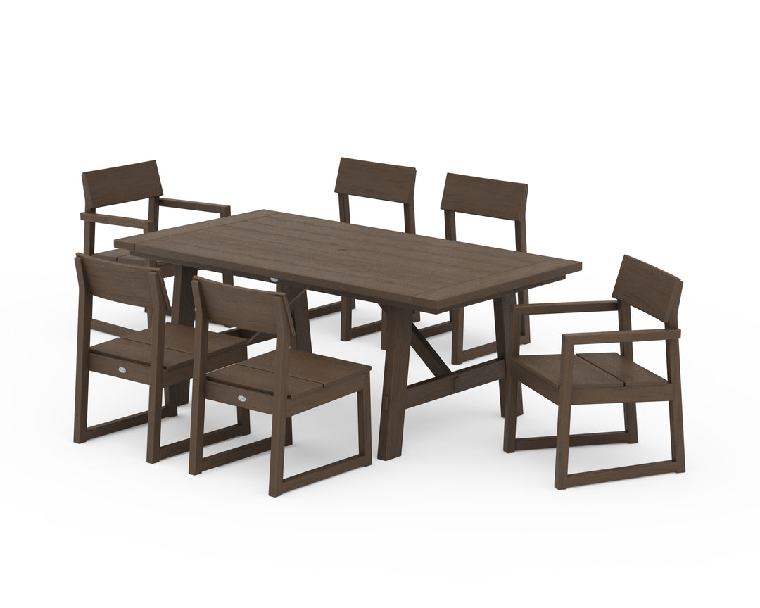 POLYWOOD® EDGE 7-Piece Rustic Farmhouse Dining Set