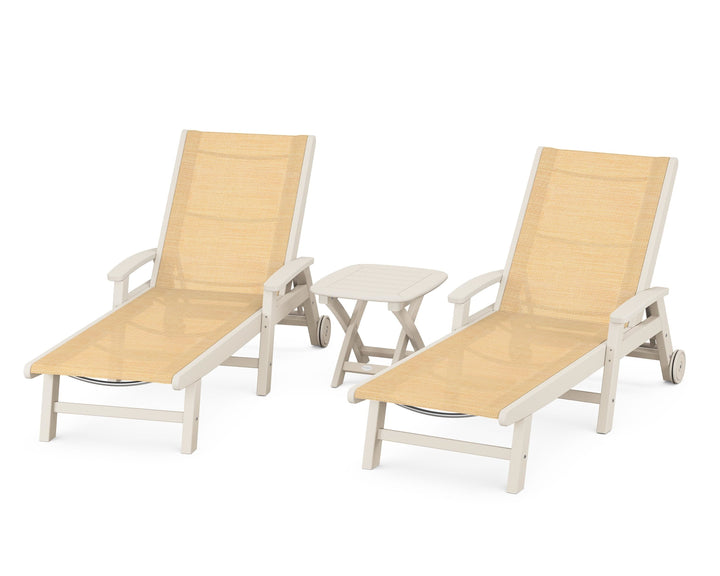 POLYWOOD® Coastal 3-Piece Wheeled Chaise Set