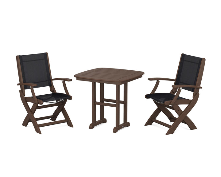 POLYWOOD® Coastal Folding Chair 3-Piece Dining Set