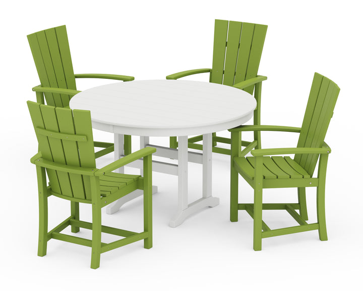 POLYWOOD® Quattro 5-Piece Round Farmhouse Dining Set