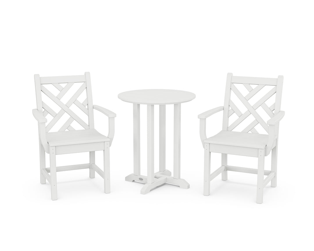 POLYWOOD® Chippendale 3-Piece Round Bistro Dining Set
