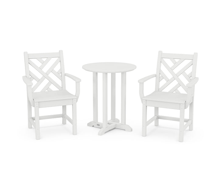 POLYWOOD® Chippendale 3-Piece Round Bistro Dining Set