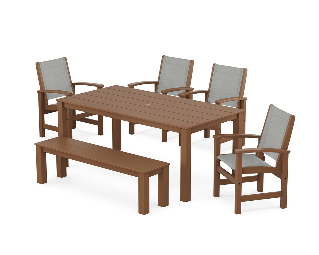POLYWOOD® Coastal 6-Piece Parsons Dining Set with Bench