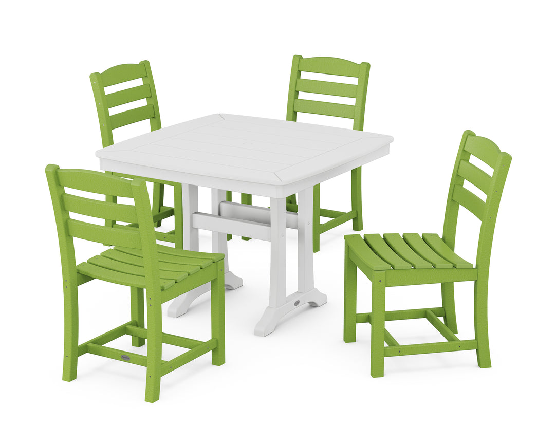 POLYWOOD® La Casa Café Side Chair 5-Piece Dining Set with Trestle Legs
