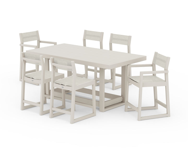 POLYWOOD® EDGE Sling 7-Piece Counter Table Set