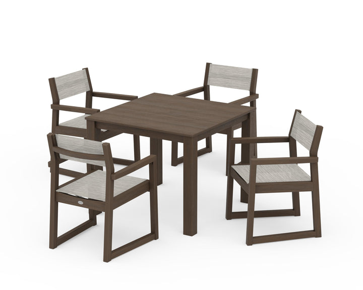 POLYWOOD® EDGE Sling Arm Chair 5-Piece Parsons Dining Set
