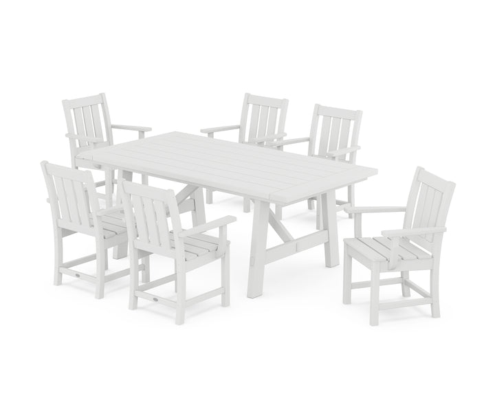 POLYWOOD® Oxford Arm Chair 7-Piece Rustic Farmhouse Dining Set