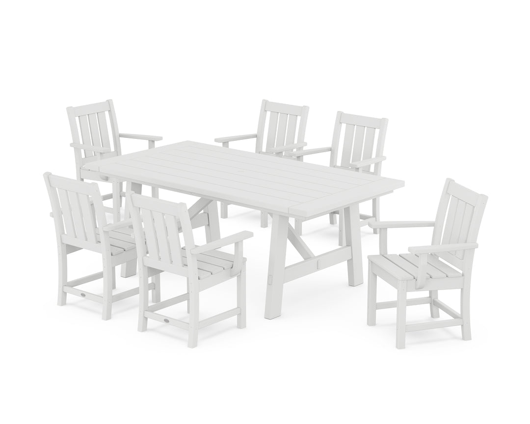 POLYWOOD® Oxford Arm Chair 7-Piece Rustic Farmhouse Dining Set