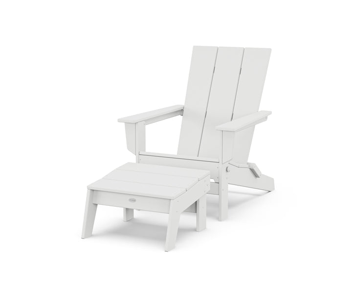 POLYWOOD® Modern Studio Folding Adirondack Chair with Ottoman