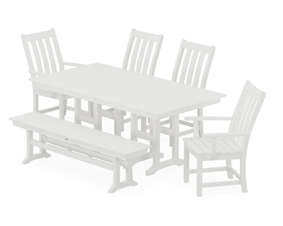 Vineyard 6-Piece Farmhouse Dining Set with Bench