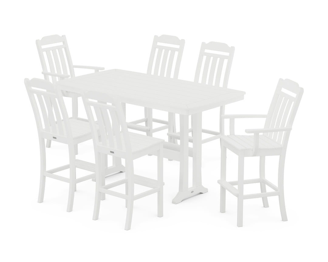 Country Living Cottage 7-Piece Bar Set with Trestle Legs