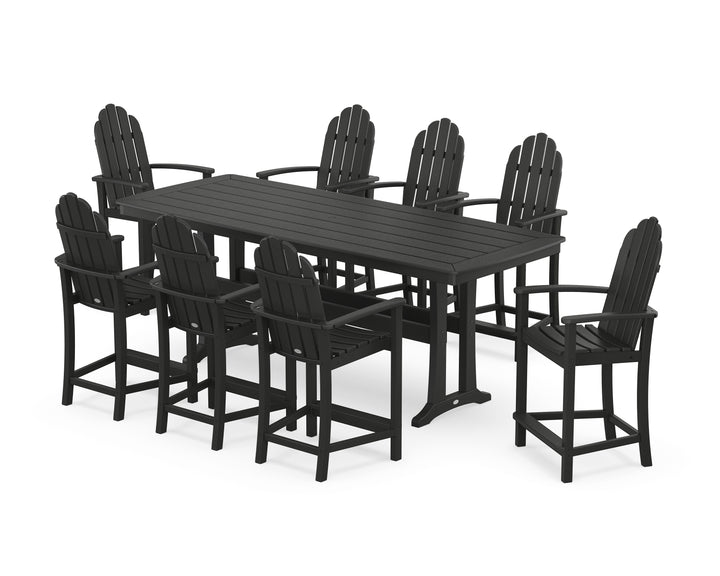 POLYWOOD® Classic Adirondack 9-Piece Counter Set with Trestle Legs