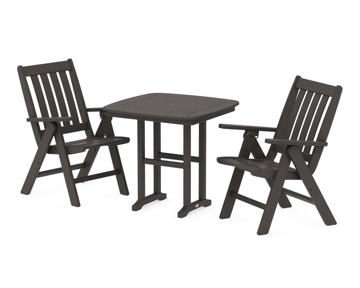 POLYWOOD® Vineyard Folding Chair 3-Piece Dining Set
