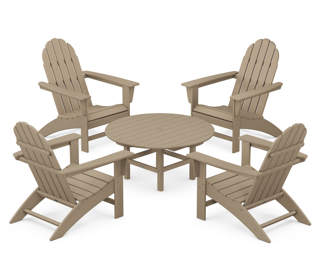 POLYWOOD® Vineyard 5-Piece Adirondack Chair Conversation Set