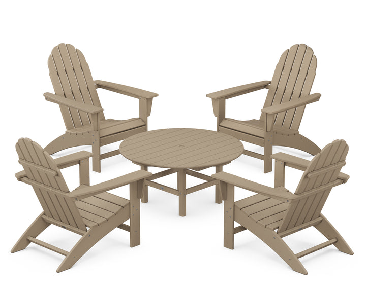 POLYWOOD® Vineyard 5-Piece Adirondack Chair Conversation Set