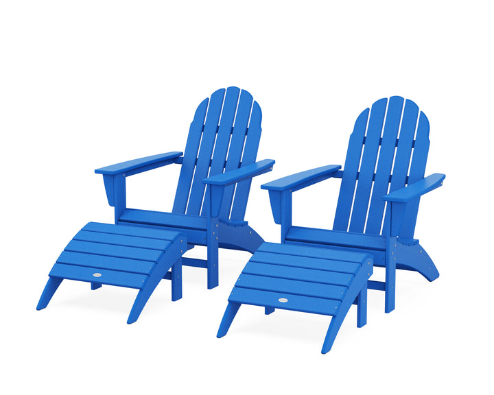 POLYWOOD® Vineyard Adirondack Chair 4-Piece Set with Ottomans
