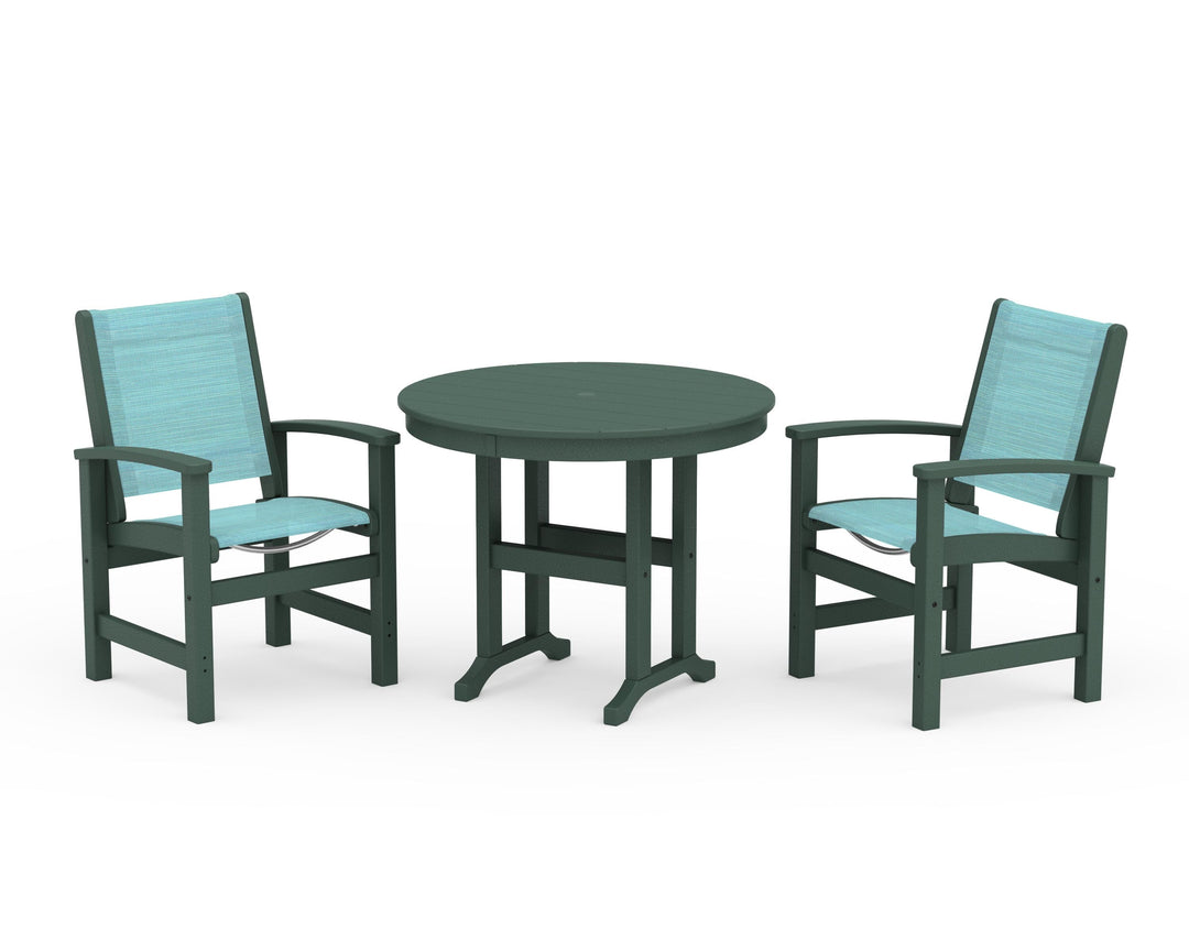 POLYWOOD® Coastal 3-Piece Round Dining Set