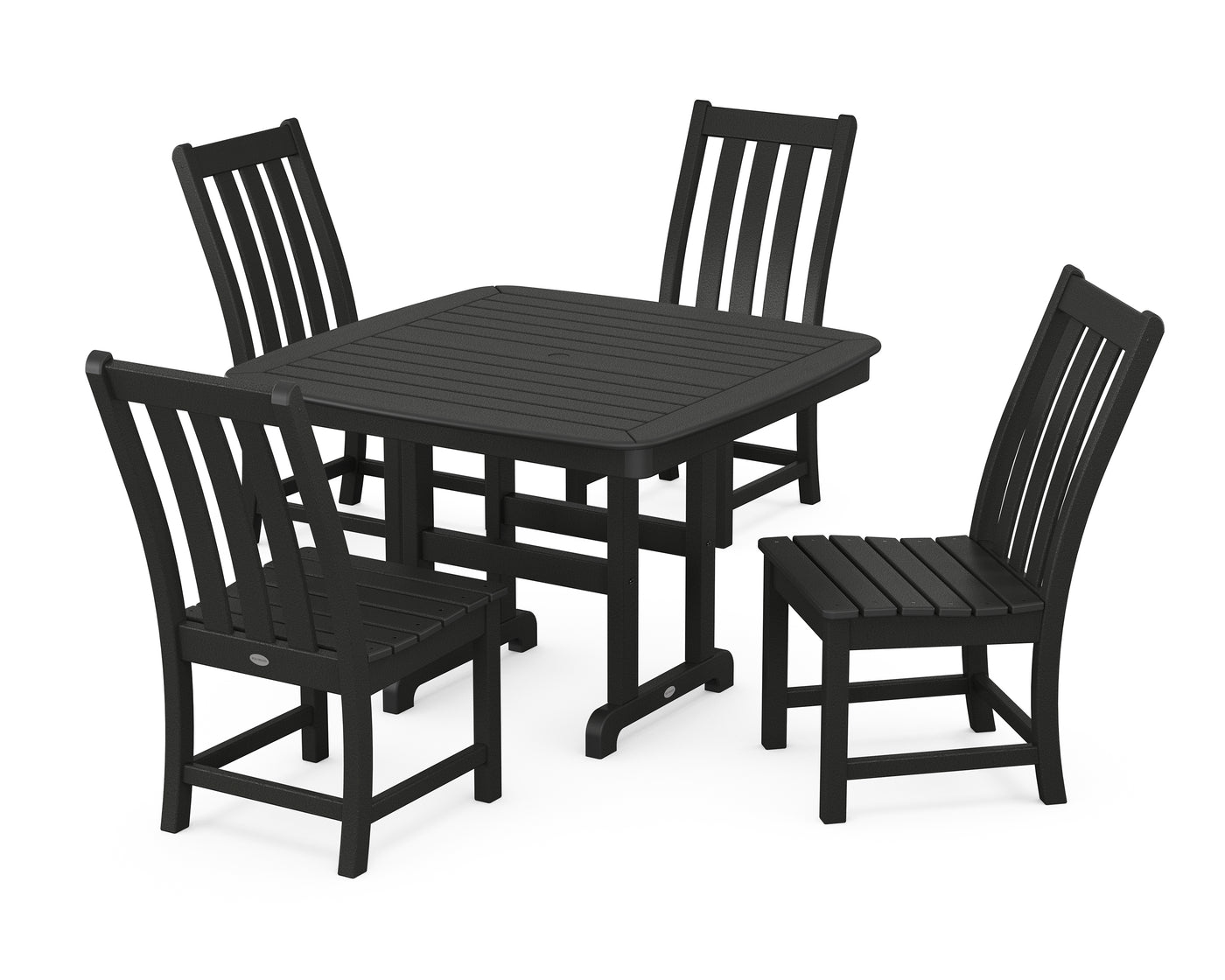 Vineyard Side Chair 5-Piece Dining Set with Trestle Legs