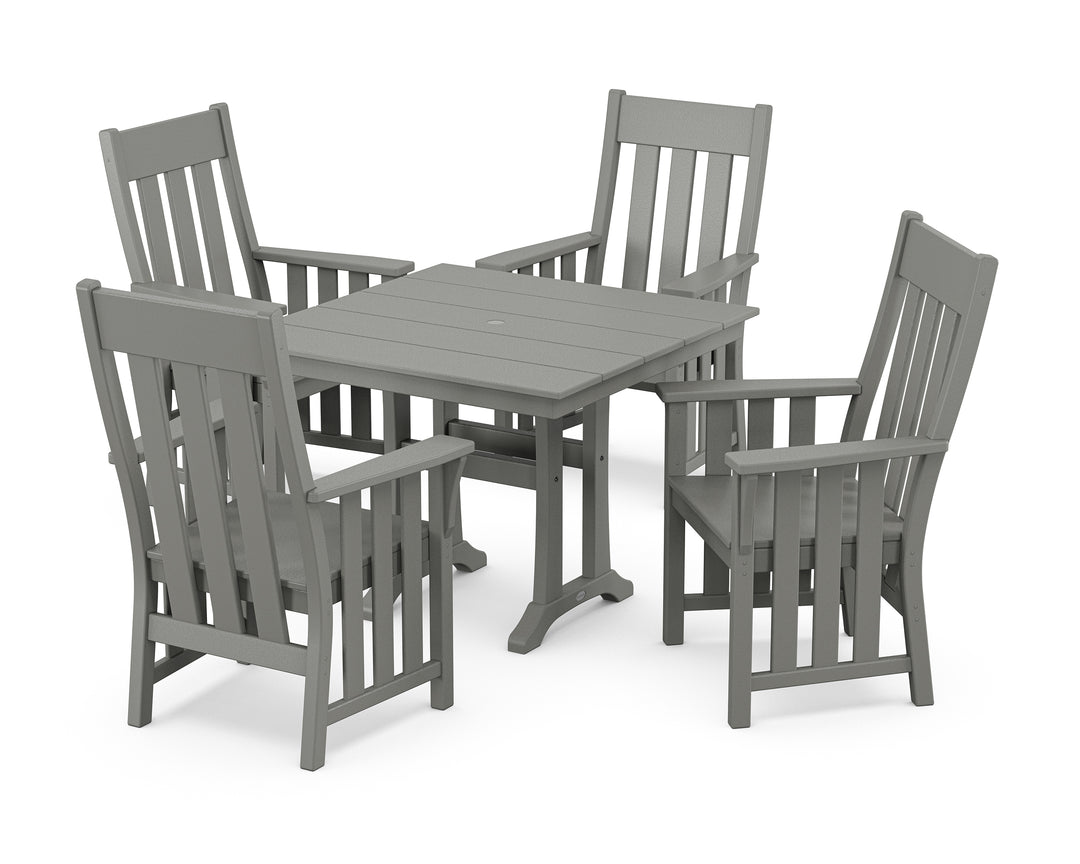 Martha Stewart by POLYWOOD® Acadia 5-Piece Farmhouse Dining Set with Trestle Legs
