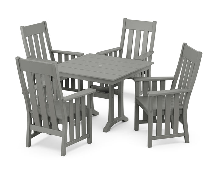 Martha Stewart by POLYWOOD® Acadia 5-Piece Farmhouse Dining Set with Trestle Legs