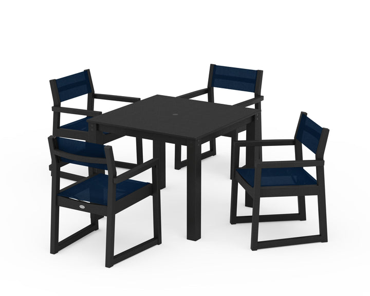 POLYWOOD® EDGE Sling Arm Chair 5-Piece Parsons Dining Set