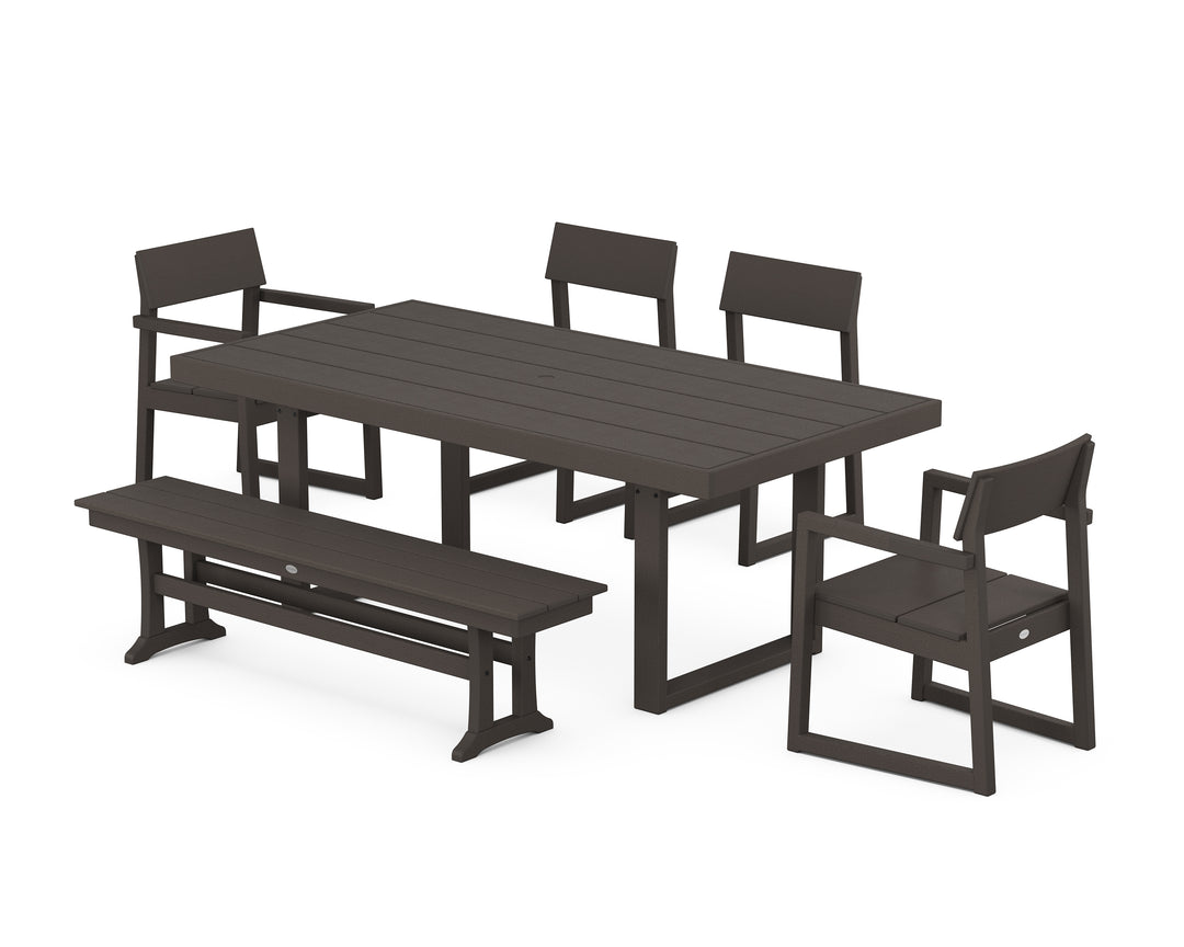 POLYWOOD® EDGE 6-Piece Dining Set with Bench