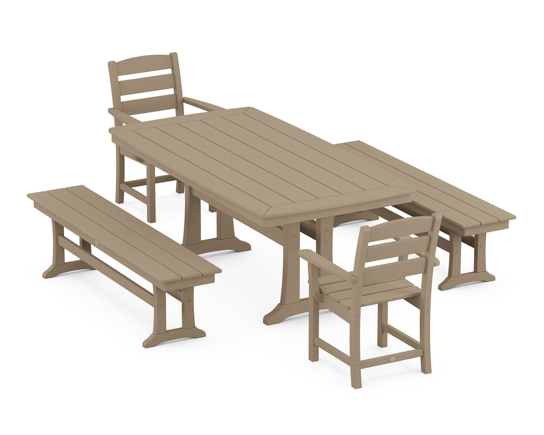 POLYWOOD® Lakeside 5-Piece Dining Set with Trestle Legs
