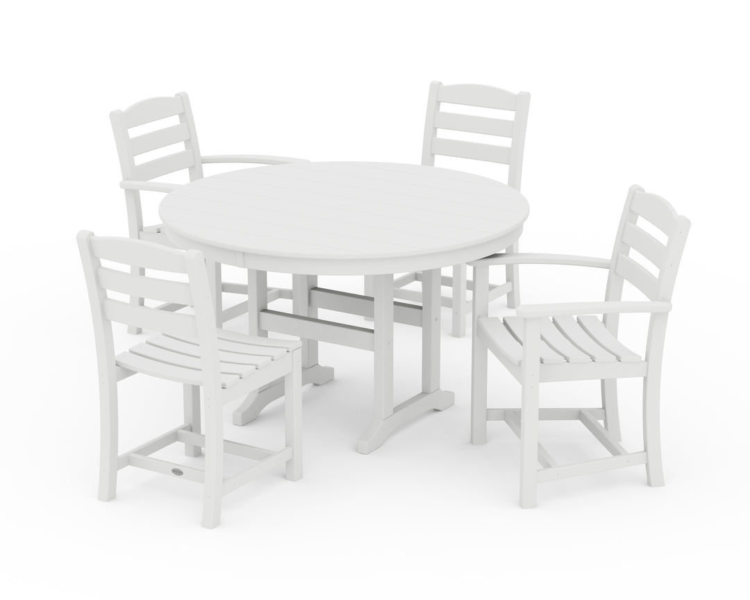 POLYWOOD® La Casa Café 5-Piece Round Farmhouse Dining Set