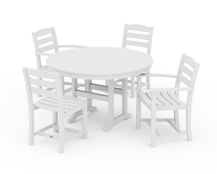 POLYWOOD® La Casa Café 5-Piece Round Farmhouse Dining Set