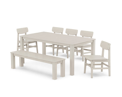 Modern Studio Urban Chair 7-Piece Parsons Dining Set with Bench