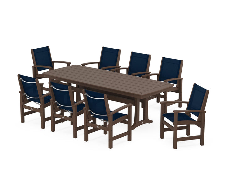 POLYWOOD® Coastal 9-Piece Dining Set with Trestle Legs